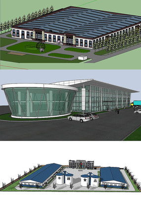 紅動中國 工廠建筑Su模型與7張設(shè)計套圖賞析